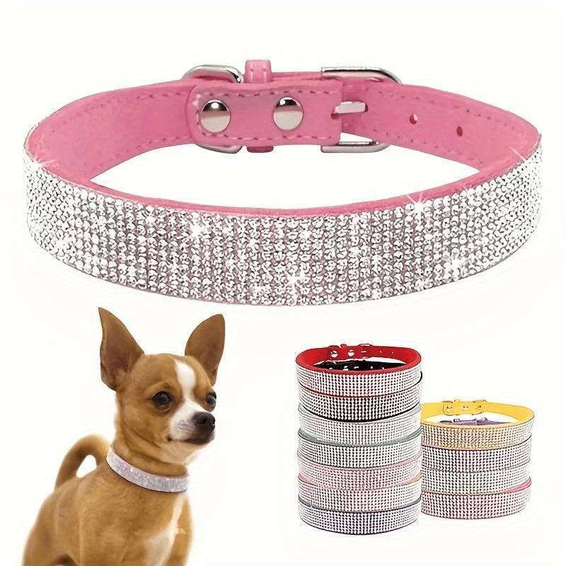 Adjustable Pet Collar, 1 Count Rhinestone Decor Pet Collar, Pet Supplies for Cute Cats and Puppies, Pet Accessories