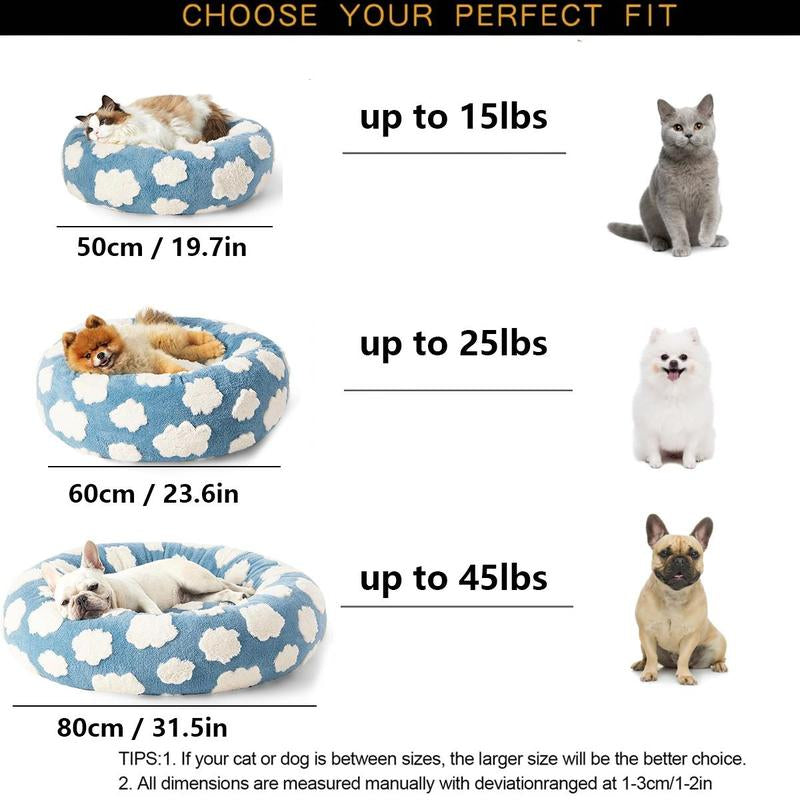 Cloud Pattern round Pet Bed, Breathable Washable Pet Bed, Soft & Comfortable Pet Sleeping Mat, Pet Supplies for Dog & Cat