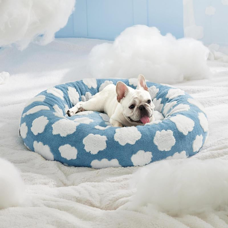 Cloud Pattern round Pet Bed, Breathable Washable Pet Bed, Soft & Comfortable Pet Sleeping Mat, Pet Supplies for Dog & Cat
