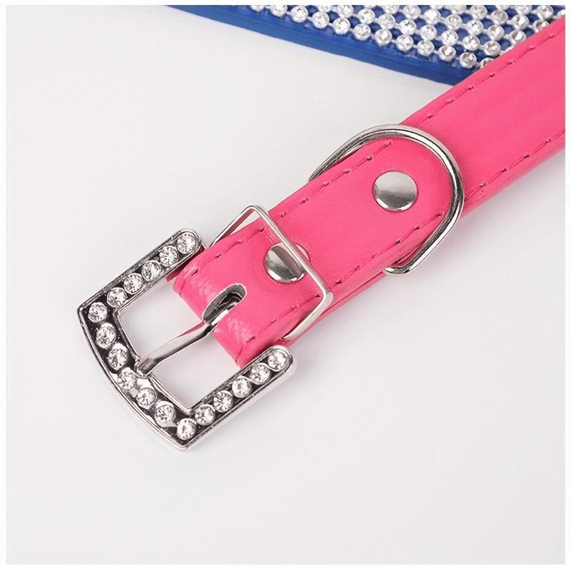 Adjustable Pet Collar, 1 Count Rhinestone Decor Pet Collar, Pet Supplies for Cute Cats and Puppies, Pet Accessories