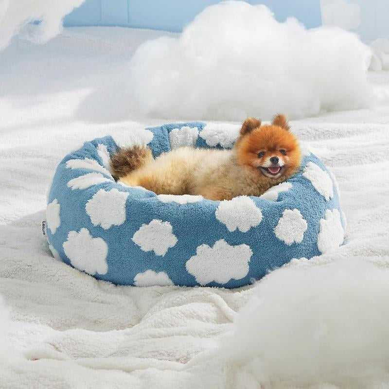 Cloud Pattern round Pet Bed, Breathable Washable Pet Bed, Soft & Comfortable Pet Sleeping Mat, Pet Supplies for Dog & Cat