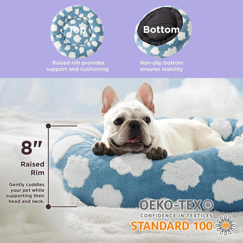 Cloud Pattern round Pet Bed, Breathable Washable Pet Bed, Soft & Comfortable Pet Sleeping Mat, Pet Supplies for Dog & Cat