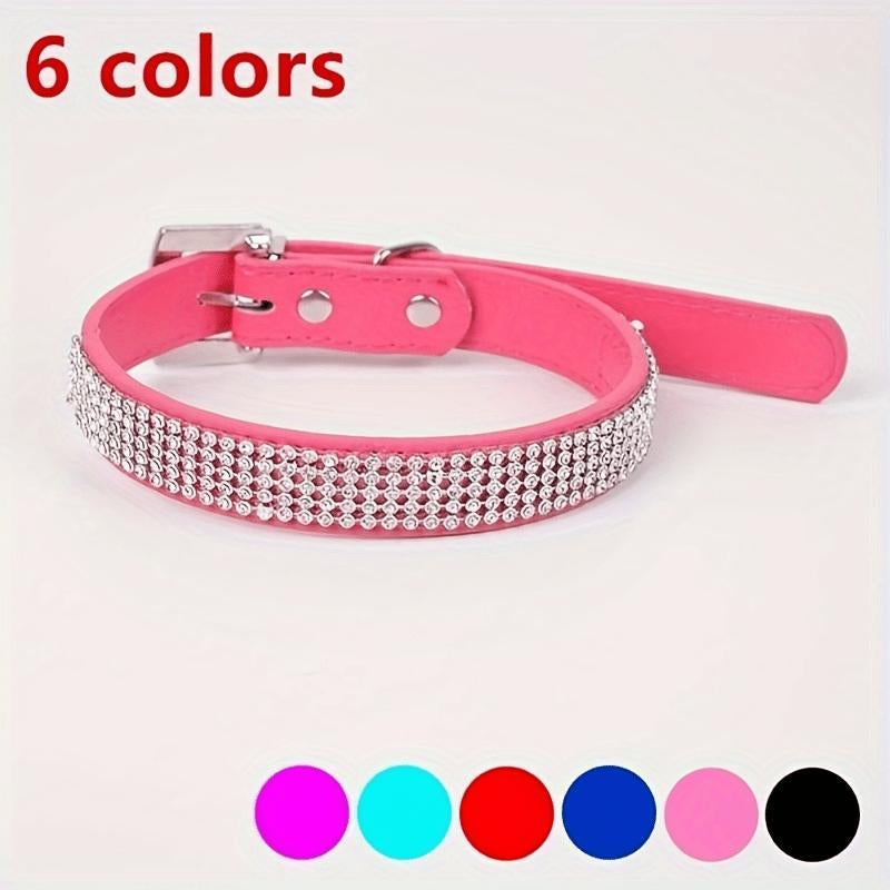 Adjustable Pet Collar, 1 Count Rhinestone Decor Pet Collar, Pet Supplies for Cute Cats and Puppies, Pet Accessories