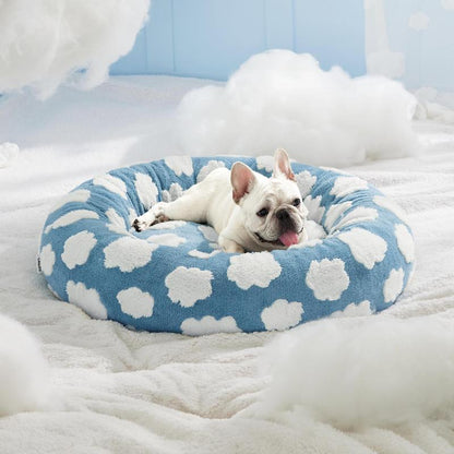 Cloud Pattern round Pet Bed, Breathable Washable Pet Bed, Soft & Comfortable Pet Sleeping Mat, Pet Supplies for Dog & Cat