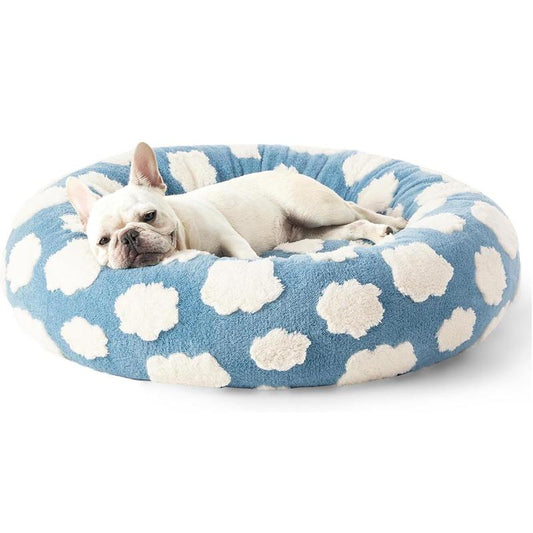 Cloud Pattern round Pet Bed, Breathable Washable Pet Bed, Soft & Comfortable Pet Sleeping Mat, Pet Supplies for Dog & Cat