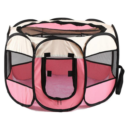 Portable Pet Playpen, Foldable Paw Print Pet Tent, Pet Maternity Room, Pet Nest for Dogs & Cats