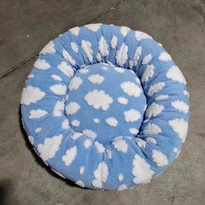 Cloud Pattern round Pet Bed, Breathable Washable Pet Bed, Soft & Comfortable Pet Sleeping Mat, Pet Supplies for Dog & Cat